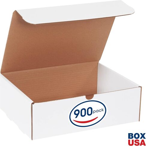صناديق شحن متوسطة الحجم من BOX USA مقاس 12.125 بوصة طول × 9.25 بوصة عرض × 4 بوصة ارتفاع، 100 عبوة | صندوق من الورق المقوى المموج قابل للطي مقاوم للسحق للشحن والتعبئة والنقل والتخزين in Kuwait