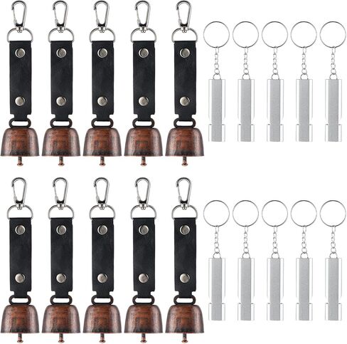 Hotop Bear Bell with Whistle Set 10 Loud Bear Bell with Magnetic Silencer 10 Emergency Whistle Bear Protection Product Survival Outdoor Hiking Camping Fishing Climbing Self Defense in Saudi Arabia