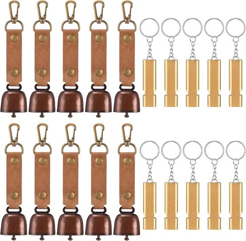 Hotop Bear Bell with Whistle Set 10 Loud Bear Bell with Magnetic Silencer 10 Emergency Whistle Bear Protection Product Survival Outdoor Hiking Camping Fishing Climbing Self Defense in Saudi Arabia