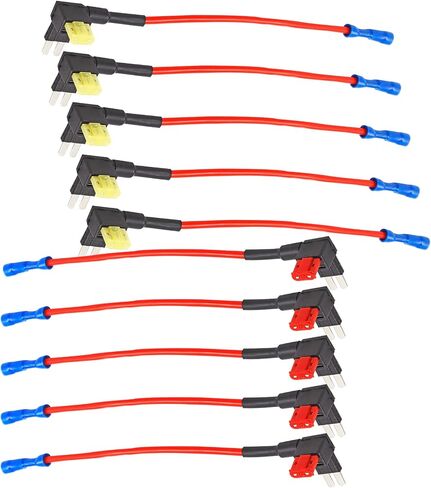 10 Pack 10A 20A Car Add-a-Circuit Fuse Tap Adapter, 12V Tap Fuse Holder for Car RV Camper Trucks Boats（Micro 2 Fuses） in Saudi Arabia