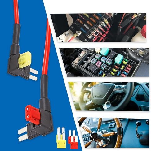 10 Pack 10A 20A Car Add-a-Circuit Fuse Tap Adapter, 12V Tap Fuse Holder for Car RV Camper Trucks Boats（Micro 2 Fuses） in Saudi Arabia