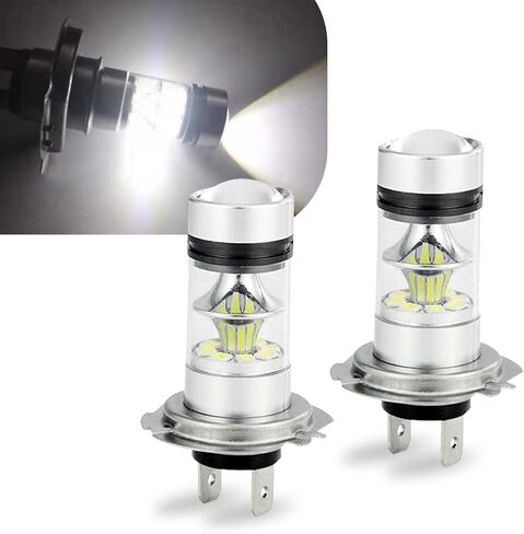 2 PCS Car H8/H11 LED Fog Light Bulb, 20LED 100W High Power 360-degree Ultra-bright Low Beam, Plug and Play Compact Bulb Replacement, Universal Automotive Lighting Accessories (White) in Saudi Arabia