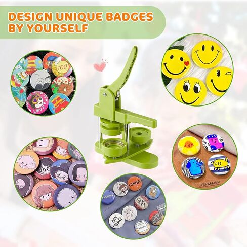 Button Maker Machine 58mm 100Pcs - Button Maker Pin Maker, Badge Button Press Machine with 100PCS Free Button Parts & Circle Cutter & Cutting Mat, Badge Maker Ideal Christmas DIY Gift for Kids in Saudi Arabia