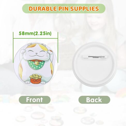 Button Maker Machine 58mm 100Pcs - Button Maker Pin Maker, Badge Button Press Machine with 100PCS Free Button Parts & Circle Cutter & Cutting Mat, Badge Maker Ideal Christmas DIY Gift for Kids in Saudi Arabia