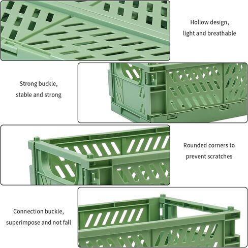 3 قطع من صناديق الباستيل للتخزين، وسلال بلاستيكية للتنظيم، وتكديس سلال تخزين قابلة للطي، ومنظم لغرف النوم والحمام والمكتب ورف درج سطح المكتب - 9.96 × 6.5 × 3.9 بوصة in Kuwait