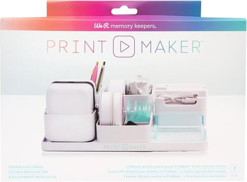 نظام تخزين USB معياري من We R Memory Keepers Makers Printmaker أبيض، قطع متشابكة، تنظيم، مضغوط، صناعة الطباعة، سجل القصاصات، وضع العلامات، يوميات، الفنون، الحرف اليدوية، الخياطة in Saudi Arabia
