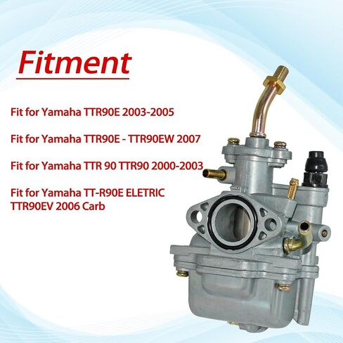 TTR 90 Carburetor for Yamaha 2000-2003 for Yamaha TTR90E 2003-05 for TTR90EV 2006 for TTR90EW 2007 Carb 5HN-14101-01-00 5HN-14101-10-00 with Air Filter & Valve Petcock in Saudi Arabia