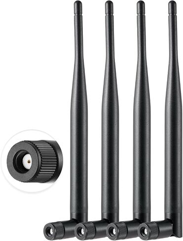 4PCS Dual Band WiFi Antenna 2.4GHz 5GHz 5.8GHz Antenna External RP-SMA Male Antenna 5dBi 19cm/7in for Wireless Router Mobile Hotspot WiFi DVR Recorder Wireless LAN in Kuwait