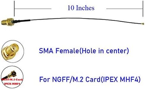 U.FL إلى SMA M.2 NGFF UFL إلى SMA أنثى MHF4 IPX4 IPEX4 Ipex موصل كابل تمديد هوائي ضفيرة (10 بوصات (4 قطع)) in Kuwait