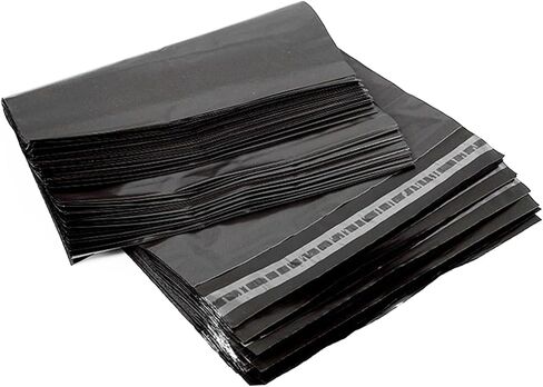 Poly Mailers 7.8x13.8 Inch Black Shipping Bags Thick Mailing Envelopes Self Sealing Adhesive Waterproof and Tear-resistant Postal Mailing Bags, for clothing, books, black 100pcs in Saudi Arabia