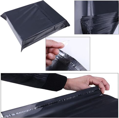 Poly Mailers 7.8x13.8 Inch Black Shipping Bags Thick Mailing Envelopes Self Sealing Adhesive Waterproof and Tear-resistant Postal Mailing Bags, for clothing, books, black 100pcs in Saudi Arabia