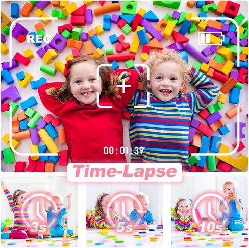 Kids Camera, Dinosaur Kids Digital Camera, 1080P Toddler Camera Instant Print with 32G SD Card, Kids Toy Camera Childrens Video Camera, Birthday Gifts Portable Toy for 3-12 Year Old Girls Boys (Pink) in Saudi Arabia