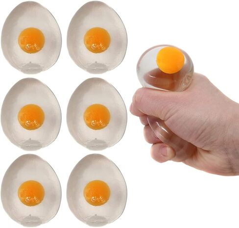 The Dreidel Company Easter Sticky Egg Splat, Gooey, Flexible, and Durable Squishy Toys (Clear, 6-Pack) in Saudi Arabia