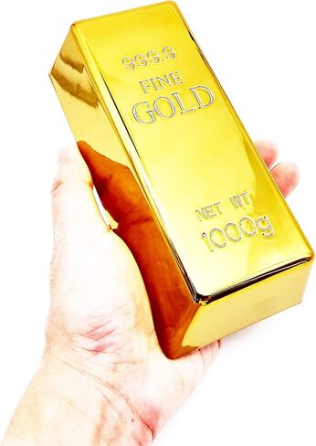 Replica Gold Bar Fake Golden Bar Brick Bullion Glittering Plastic Novelty Gift Joke Decorative Prop Movie Prop Stage Pirate Party Favors Supplies Treasure Hunt Game Bullion Halloween (S) in Saudi Arabia