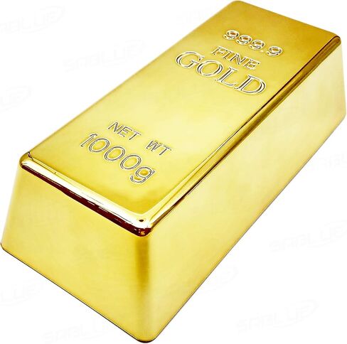 Replica Gold Bar Fake Golden Bar Brick Bullion Glittering Plastic Novelty Gift Joke Decorative Prop Movie Prop Stage Pirate Party Favors Supplies Treasure Hunt Game Bullion Halloween (S) in Saudi Arabia