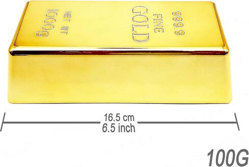 Replica Gold Bar Fake Golden Bar Brick Bullion Glittering Plastic Novelty Gift Joke Decorative Prop Movie Prop Stage Pirate Party Favors Supplies Treasure Hunt Game Bullion Halloween (S) in Saudi Arabia