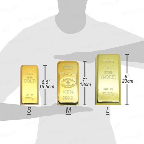 Replica Gold Bar Fake Golden Bar Brick Bullion Glittering Plastic Novelty Gift Joke Decorative Prop Movie Prop Stage Pirate Party Favors Supplies Treasure Hunt Game Bullion Halloween (S) in Saudi Arabia