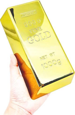Replica Gold Bar Fake Golden Bar Brick Bullion Glittering Plastic Novelty Gift Joke Decorative Prop Movie Prop Stage Pirate Party Favors Supplies Treasure Hunt Game Bullion Halloween (S) in Saudi Arabia