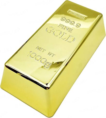 Replica Gold Bar Fake Golden Bar Brick Bullion Glittering Plastic Novelty Gift Joke Decorative Prop Movie Prop Stage Pirate Party Favors Supplies Treasure Hunt Game Bullion Halloween (S) in Saudi Arabia