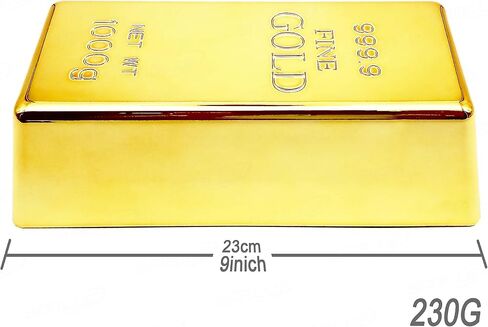 Replica Gold Bar Fake Golden Bar Brick Bullion Glittering Plastic Novelty Gift Joke Decorative Prop Movie Prop Stage Pirate Party Favors Supplies Treasure Hunt Game Bullion Halloween (S) in Saudi Arabia