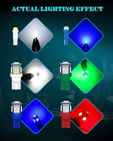 Alopee 52PCS LED Dash Lights and Socket Kits 194 168 T10 2721 74 T5 12V LED Replacement Bulb Sets for Gauge Cluster Panel Indicator Gear Shifter Light (with One Rectangular Storage Box) in Saudi Arabia