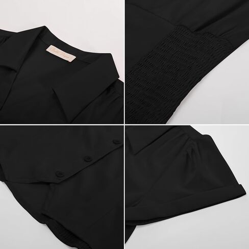 Belle Poque Women Short Sleeve Button Down Shirts Vintage Shirts Business Casual Dressy Blouse Tops in Kuwait