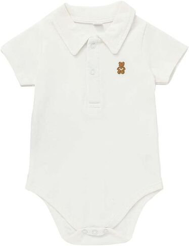 A & V Unisex Baby Boys Girls 100% Cotton Polo Bodysuit with Cute Bear Embroidery in Saudi Arabia