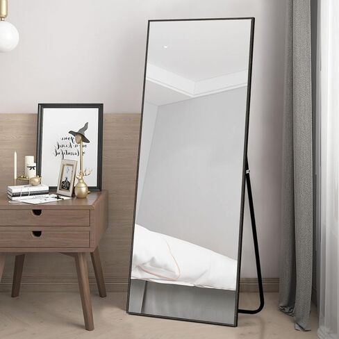 NeuType 55"x20" Full Length Mirror Wall Mirror Full Length Body Mirror Bathroom Mirror Floor Mirror Black Mirror Wall Decor Wall-Mounted Mirrors Boho Mirror Large Mirror in Saudi Arabia