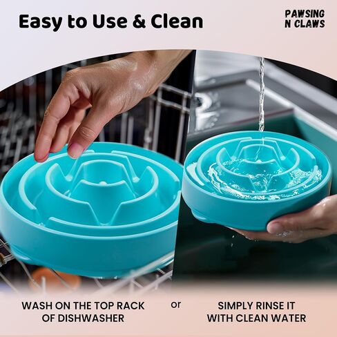 Slow Feeder Dog Bowls - Anti-Choking & Non Slip Interactive Dog Feeding Bowls for Dry/Wet Food That Slow Down Eating - Maze Puzzle Design Bowl - Medium Regular (Turquoise) in Saudi Arabia
