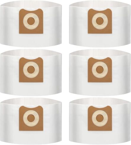 6 عبوات من أكياس فلتر VF3501، أكياس غبار بديلة متوافقة مع مكنسة Ridgid الكهربائية الرطبة والجافة سعة 3 إلى 4.5 جالون، أكياس فلتر تجميع الغبار لـ 23738 VF3501، الحجم C in Kuwait