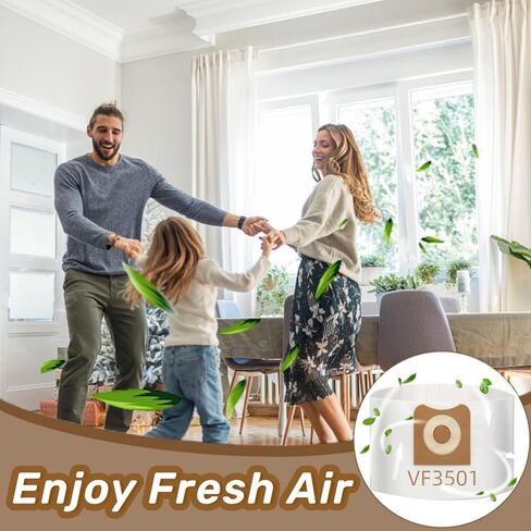 6 عبوات من أكياس فلتر VF3501، أكياس غبار بديلة متوافقة مع مكنسة Ridgid الكهربائية الرطبة والجافة سعة 3 إلى 4.5 جالون، أكياس فلتر تجميع الغبار لـ 23738 VF3501، الحجم C in Kuwait