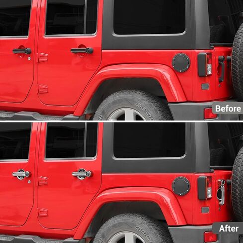 Hoolcar Exterior Door Handle Cover Tailgate Handle Cover Recess Guard Compatible with 2007-2017 Jeep Wrangler JK JKU Sports Sahara Freedom Rubicon Unlimited, Black, 15PCs in Saudi Arabia