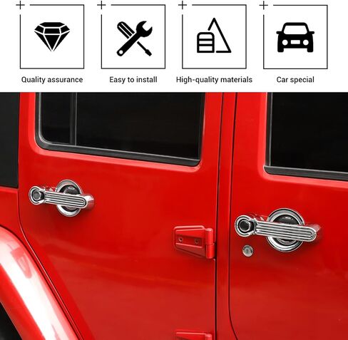 Hoolcar Exterior Door Handle Cover Tailgate Handle Cover Recess Guard Compatible with 2007-2017 Jeep Wrangler JK JKU Sports Sahara Freedom Rubicon Unlimited, Black, 15PCs in Saudi Arabia