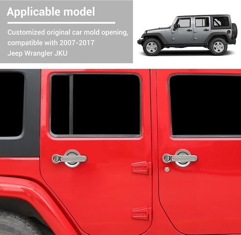 Hoolcar Exterior Door Handle Cover Tailgate Handle Cover Recess Guard Compatible with 2007-2017 Jeep Wrangler JK JKU Sports Sahara Freedom Rubicon Unlimited, Black, 15PCs in Saudi Arabia