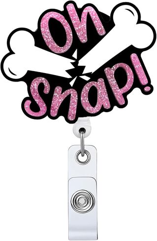 Oh Snap Retractable Badge Reel with ID Clip Name Tag Card Funny Broken Bone Gift for Nurses Office Worker Radiology X-Ray Orthopedics Nursing Student Alligator Clip in Saudi Arabia