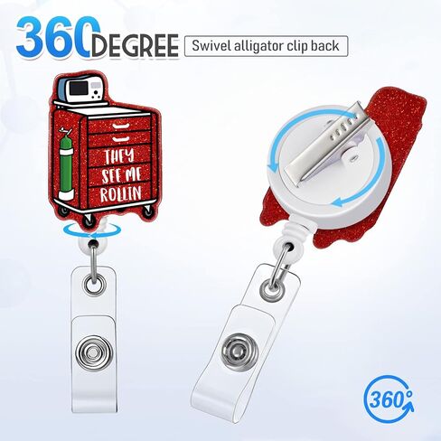Plifal Badge Reel Holder Retractable with ID Clip for Nurse Nursing Name Tag Card Funny They See Me Rolling ICU ER Nursing Student Teacher Doctor RN LPN Medical Assistant Work Office Alligator Clip in Saudi Arabia