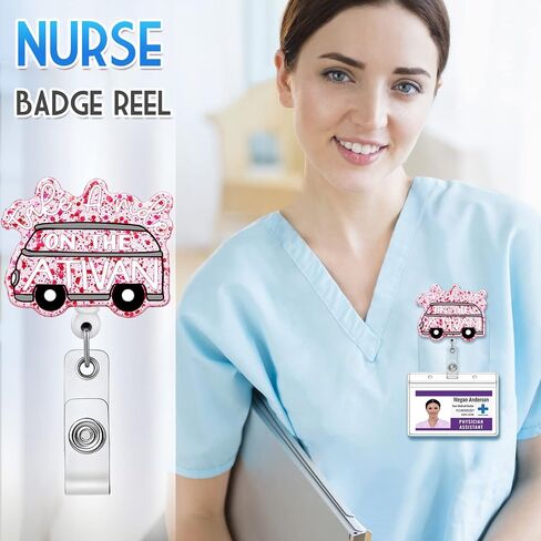 Plifal Badge Reel Holder Retractable with ID Clip for Nurse Nursing Name Tag Card Funny They See Me Rolling ICU ER Nursing Student Teacher Doctor RN LPN Medical Assistant Work Office Alligator Clip in Saudi Arabia