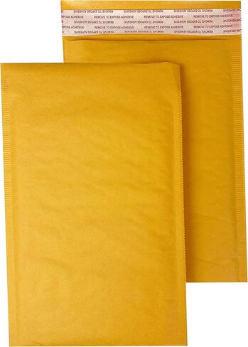 StarBoxes 20 Kraft Bubble Mailers 6x10 بوصة - #0 أكياس مظاريف مبطنة ذاتية الغلق، أصفر in Kuwait