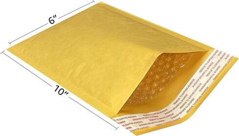 StarBoxes 20 Kraft Bubble Mailers 6x10 بوصة - #0 أكياس مظاريف مبطنة ذاتية الغلق، أصفر in Kuwait