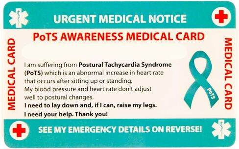 Postural orthostatic Tachycardia Syndrome Awareness (PoTS) Medical Card, PoTS Card with Writable Panel and Patterned Lanyard, PoTS Emergency Contact Card in Saudi Arabia
