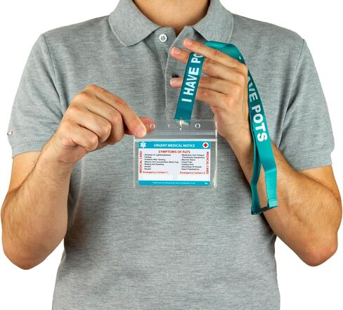 Postural orthostatic Tachycardia Syndrome Awareness (PoTS) Medical Card, PoTS Card with Writable Panel and Patterned Lanyard, PoTS Emergency Contact Card in Saudi Arabia