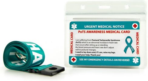 Postural orthostatic Tachycardia Syndrome Awareness (PoTS) Medical Card, PoTS Card with Writable Panel and Patterned Lanyard, PoTS Emergency Contact Card in Saudi Arabia