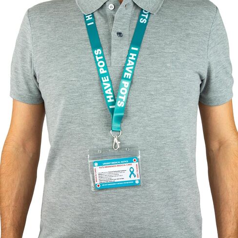 Postural orthostatic Tachycardia Syndrome Awareness (PoTS) Medical Card, PoTS Card with Writable Panel and Patterned Lanyard, PoTS Emergency Contact Card in Saudi Arabia