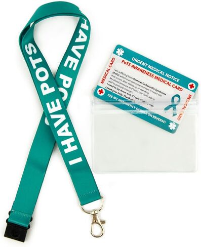 Postural orthostatic Tachycardia Syndrome Awareness (PoTS) Medical Card, PoTS Card with Writable Panel and Patterned Lanyard, PoTS Emergency Contact Card in Saudi Arabia