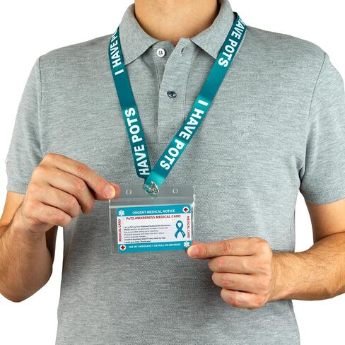 Postural orthostatic Tachycardia Syndrome Awareness (PoTS) Medical Card, PoTS Card with Writable Panel and Patterned Lanyard, PoTS Emergency Contact Card in Saudi Arabia