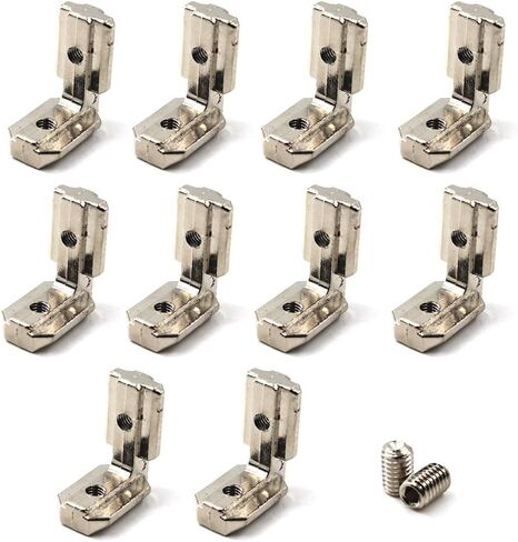 2020 Corner Bracket T Slot Corner Connector L-Shape Corner Joint Bracket for European Standard Aluminum Profile Come with Screws (Pack of 10) in Saudi Arabia