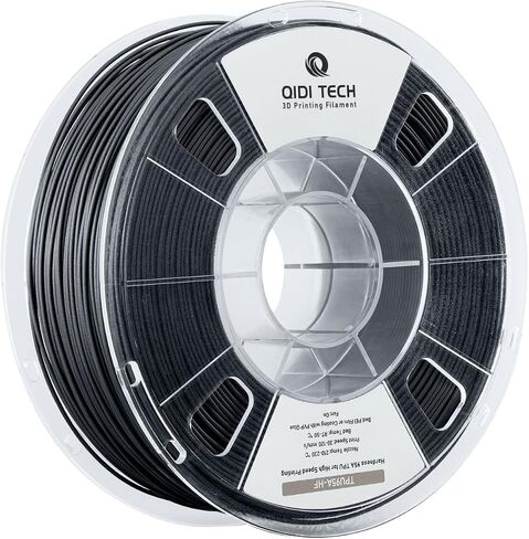 R QIDI TECHNOLOGY TPU 95A خيوط عالية التدفق 1.75 مم، TPU95A-HF خيوط طابعة ثلاثية الأبعاد مرنة تناسب معظم طابعات FDM ثلاثية الأبعاد، مرونة عالية، مناسبة للطباعة عالية السرعة، بكرة 1 كجم، أسود in Kuwait