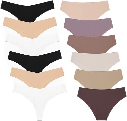 DEANGELMON نساء سلس ناعم سيور لا تظهر البيكينيات سراويل داخلية حزمة S in Kuwait