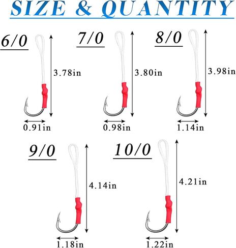 Fishing Assist Hooks with PE Line, Saltwater Jig Fishing Hooks Stainless Steel Jigging Assist Hooks Slow Pitch Jig Hooks for Trolling 25pcs in Saudi Arabia