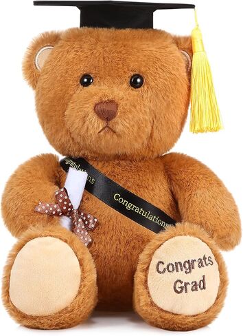 2024 هدايا الدب التخرج لها 11 بوصة لعبة الدب القطيفة التخرج مع قبعة سوداء تهانينا غراد للممرضة رياض الأطفال الابتدائية المدرسة الثانوية فئة الكلية لعام 2024 in Kuwait